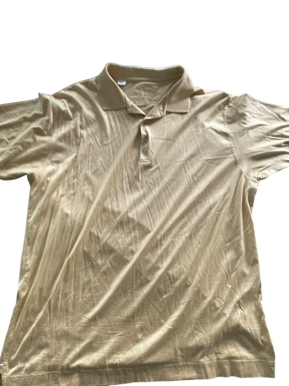 Cutter & Buck Mens Beige Polo Shirt XL Signature Collection Short Sleeve Casual